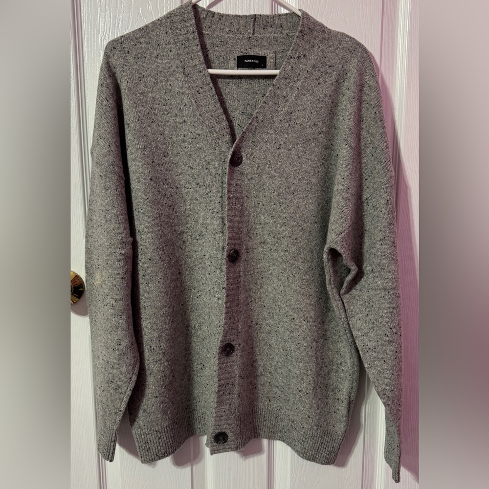 Zanerobe Charcoal Speckled Button Down Cardigan